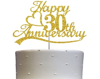 30th Anniversary Cake Topper (Double Sided) Glitter 30th Wedding Anniversary Cake Topper 30th Cake Topper 30th Anniversary Decoration