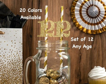 12th Birthday Straws with Number Any Age (SET OF 12) 12th Birthday Decorations Party Anniversary Tableware Decor Party Supplies Twelve