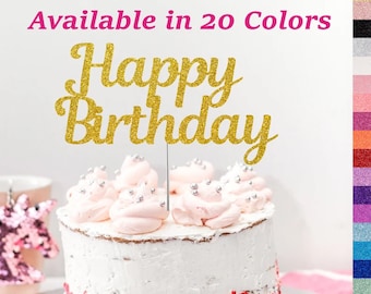 Happy Birthday Cake topper  Birthday Cake Topper Birthday Party Decoration Cake Topper Happy  Birthday Cake Topper AVAILABLE IN  20 COLORS