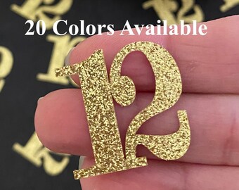 12th Birthday confetti  (1 inch ) number 12 Glitter Confetti Party Decorations number 12 confetti age 12 (20 COLORS AVAILABLE)