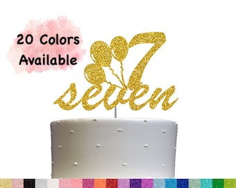 7th Birthday Cake Topper | Number Seven Cake Topper | 7th Birthday Party Decorations | Age 7 Milestone Celebration | Birthday Party Supplies