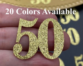 50th Birthday confetti  (1 inch ) Adult Party Glitter 50th Birthday Party Decorations number confetti age 50 birthday party