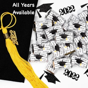 Class of 2024 Graduation Party Favor Miniatures Candy Bar Wrapper (Set of 60) CANDY NOT INCLUDED  Class Reunion Stickers All Years Available