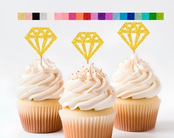 Diamond  Cupcake Topper (20 COLORS AVAIALABLE ) wedding, bachelorette , engagement party