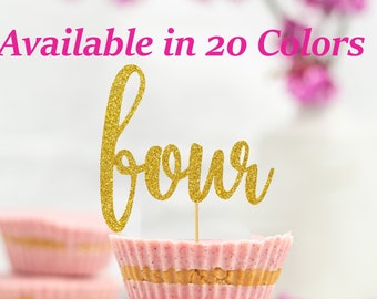 4th Birthday Cupcake toppers Number Four Number Cupcake topper Glitter Party Decorations 4th Birthday Party Favors (choose from 20 colors )