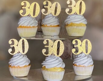 Birthday Party Cupcake Toppers 12 Count Gold Adult 50th Birthday Cupcake Picks with Stickers