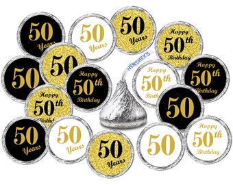 Set of 12 50th Birthday Party Favors Black Pink Candy Treat Bags 50 Looks Good on Me