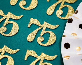 75th Birthday Confetti   Party Favors 75th Anniversary Decorations Party Decorations Number 75 Number Cutout   (20 Colors Available)