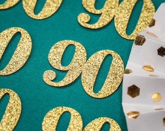 90th Birthday Confetti   Party Favors 90th Anniversary Decorations Party Decorations Number 90 Number Cutout   (20 Colors Available)
