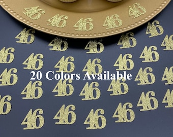 46th Birthday confetti  (1 inch) Adult Party Glitter Birthday Party Decorations number confetti age 46 birthday party decorations