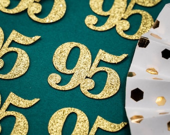 95th Birthday Confetti   Party Favors 95th Anniversary Decorations Party Decorations Number 95 Number Cutout   (20 Colors Available)
