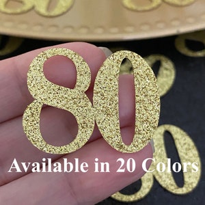 80th Birthday confetti  (1 inch ) Adult Party Glitter 80th Birthday Party Decorations number confetti age 80 birthday party