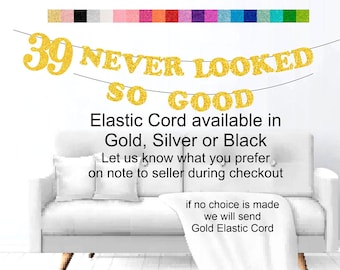 ALL AGES AVAILABLE Never Looked So Good Party Collection  Cake Topper, Cupcake Topper and Banner (Available in 20 Glitter Colors)