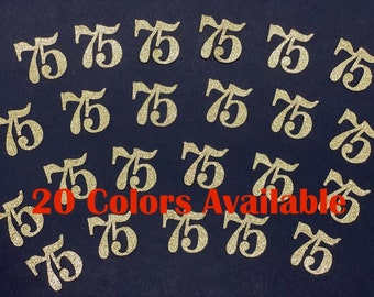 75th Birthday Confetti (Set of 50) Birthday Gold Glitter Confetti  Party Favors Decor  (1 in) Confetti  available in  birthday decor