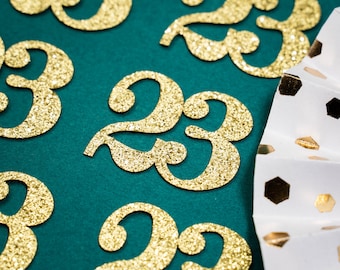 23rd Birthday Confetti   Party Favors 23rd Anniversary Decorations Party Decorations Number 23 Number Cutout   (20 Colors Available)