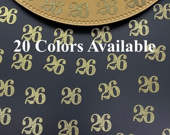 26th Birthday confetti  (1 inch ) number 26th Glitter Confetti Party Decorations number 26 confetti age 26 (20 COLORS AVAILABLE)