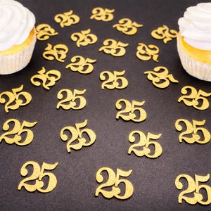 25th Birthday confetti (1 inch ) number 25th Glitter Confetti Party Decorations number 25 confetti age 25 (20 COLORS AVAILABLE) image 1