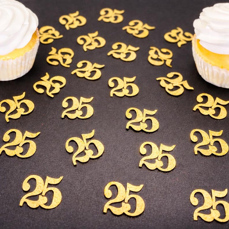 25th Birthday confetti (1 inch ) number 25th Glitter Confetti Party Decorations number 25 confetti age 25 (20 COLORS AVAILABLE) image 1