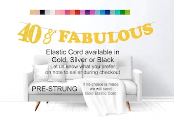 40th Birthday Cake Topper Cupcake Topper and Banner Complete Set 40 & Fabulous Theme Adult Party Decorations Favors ALL AGES AVAILABLE