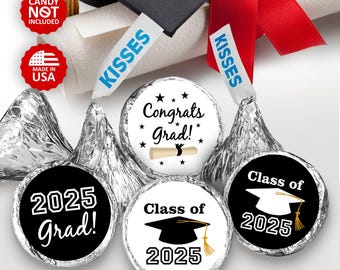 Class of 2025 Graduation Party Favors  (SET of 216 Stickers )  (candy not included)