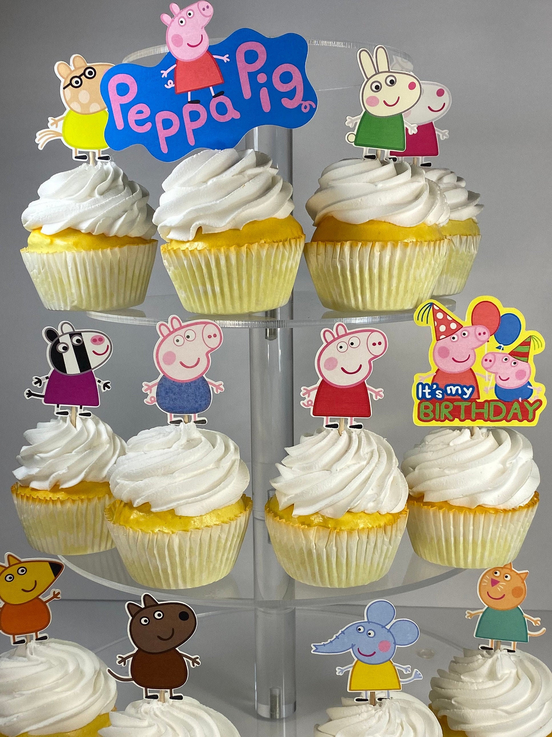 Peppa Pig Cupcake Toppers Set of 12 Peppa Pig Birthday | Etsy