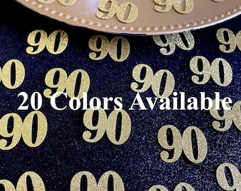 90th Birthday confetti  (1 inch ) Adult Party Glitter 90th Birthday Party Decorations number confetti age 90 birthday party