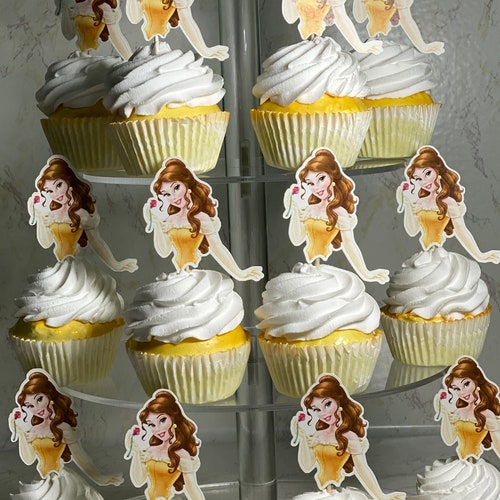 Belle Princess Cupcake Toppers Birthday Party Cupcake Toppers - Etsy