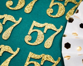 57th Birthday Confetti   Party Favors 57th Anniversary Decorations Party Decorations Number 57 Number Cutout   (20 Colors Available)