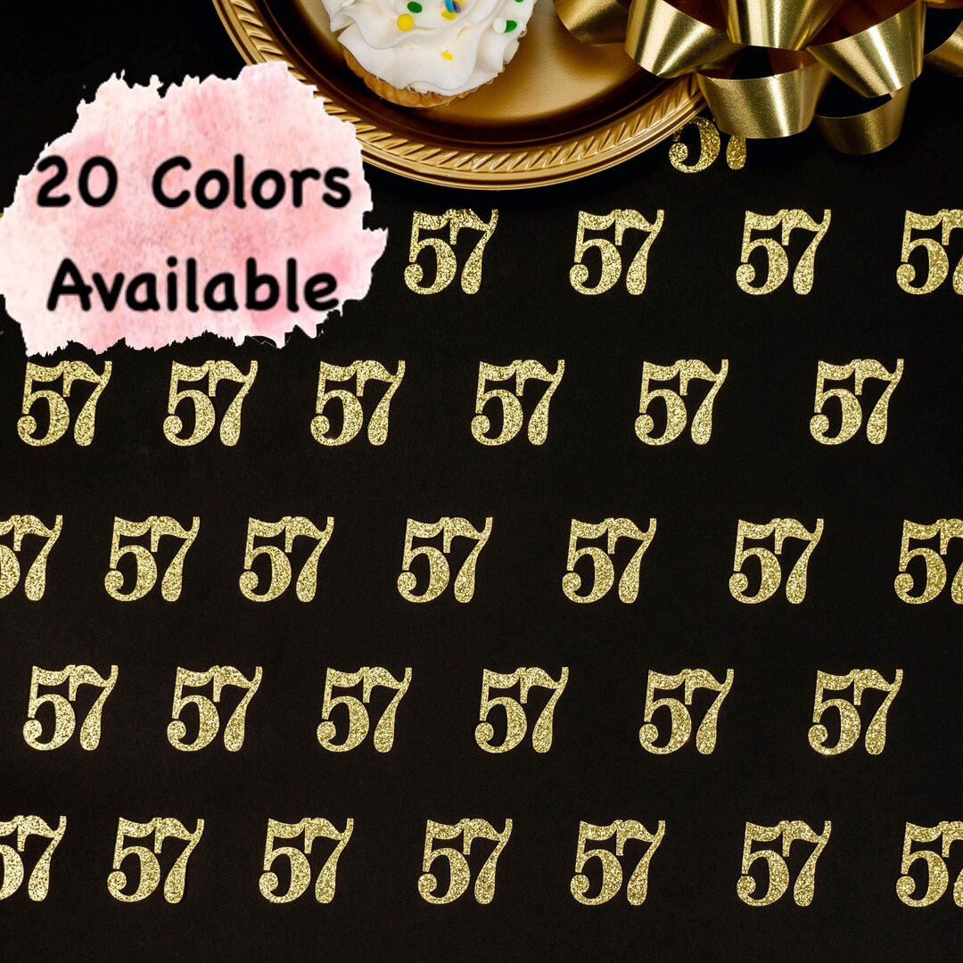 57th Birthday Confetti Party Glitter 57th Anniversary Party Decorations ...