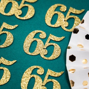 65th Birthday Confetti   Party Favors 65th Anniversary Decorations Party Decorations Number 65 Number Cutout   (20 Colors Available)