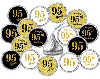Happy 95th Birthday Banner with Black & Gold Glitter Circle Dots Cheers to 95 Years Old Birthday Party Decorations. Pre - Strung LASKYER 95th Birthday Decoration Set Happy 95th Birthday Banner with Black & Gold Glitter Circle Dots Cheers to 95 Years Old Birthday Party Decorations. Pre - Strung LASKYER 95th Birthday Decoration Set