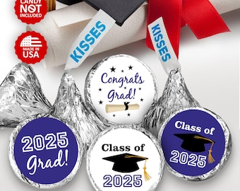 Class of 2025 Graduation Party Favors  (SET of 216 Stickers )  (candy not included) PURPLE Graduation