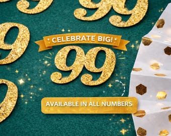 99th Birthday Confetti   Party Favors 99th Anniversary Decorations Party Decorations Number 99 Number Cutout   (20 Colors Available)