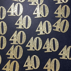 40th Birthday confetti  (1 inch) Adult Party Glitter Birthday Party Decorations number confetti age 40 birthday party decorations