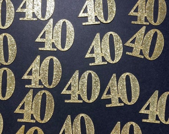 40th Birthday confetti  (1 inch) Adult Party Glitter Birthday Party Decorations number confetti age 40 birthday party decorations