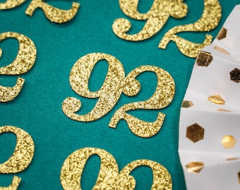 92nd Birthday Confetti   Party Favors 92nd Anniversary Decorations Party Decorations Number 92 Number Cutout   (20 Colors Available)