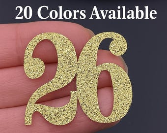 26th Birthday confetti  (1 inch ) number 26th Glitter Confetti Party Decorations number 26 confetti age 26 (20 COLORS AVAILABLE)