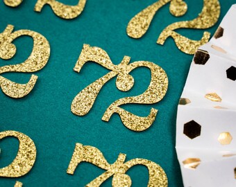 72nd Birthday Confetti   Party Favors 72nd Anniversary Decorations Party Decorations Number 72 Number Cutout   (20 Colors Available)