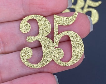 35th Birthday confetti  (1 inch ) Adult Party Glitter 35th Birthday Party Decorations number confetti age 35 birthday party