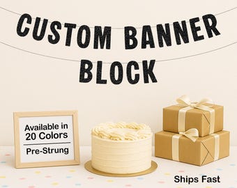 Custom Banner BLOCK Style – Personalized Banner Wedding Banner, Custom Party Decoration, Anniversary Engagement & Bridal Shower Decor