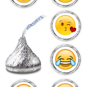 216 emoji theme stickers labels birthday favors for kisses stickers emoji decals labels or envelope seals (candy not included)