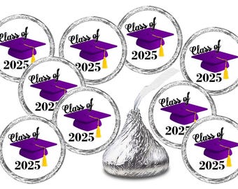Class of 2025 Graduation Decorations (SET of 216 ) Stickers Class Reunion Favors Labels (candy not included) Graduation Party Decorations