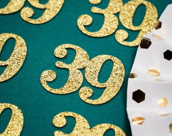 39th Birthday Confetti   Party Favors 39th Anniversary Decorations Party Decorations Number 39 Number Cutout   (20 Colors Available)