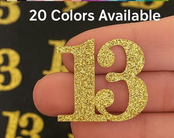 13th Birthday confetti  (1 inch ) number 13 Glitter Confetti Party Decorations number 13 confetti age 13 (20 COLORS AVAILABLE)