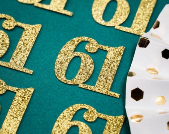 61st Birthday Confetti   Party Favors 61st Anniversary Decorations Party Decorations Number 61 Number Cutout   (20 Colors Available)