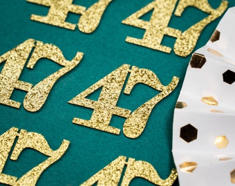 47th Birthday Confetti   Party Favors 47th Anniversary Decorations Party Decorations Number 47 Number Cutout   (20 Colors Available)