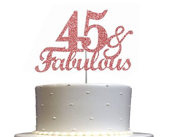 Details about / 45th Wedding Anniversary CARD Cake Topper Plain or Glitter