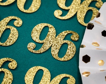 96th Birthday Confetti   Party Favors 96th Anniversary Decorations Party Decorations Number 96 Number Cutout   (20 Colors Available)