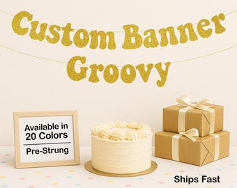 Custom Banner Groovy Style | Retro Party Decorations | 70s Theme Birthday Banner | Funky Party Decor | Retro Party Banner Boho Wedding