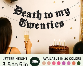 Death to My Twenties Banner – 30th Birthday Banner  30th Birthday Party Decoration – Funny Banner Milestone Banner Over the Hill Décor